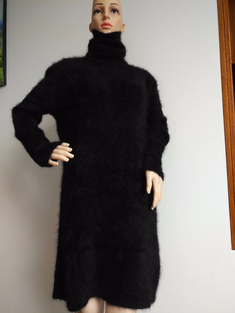 New Women's Mink Cashmere Sweater Knitted Sweater Long Length Women Dress Sweater Ladies Coat Free Delivery Z461