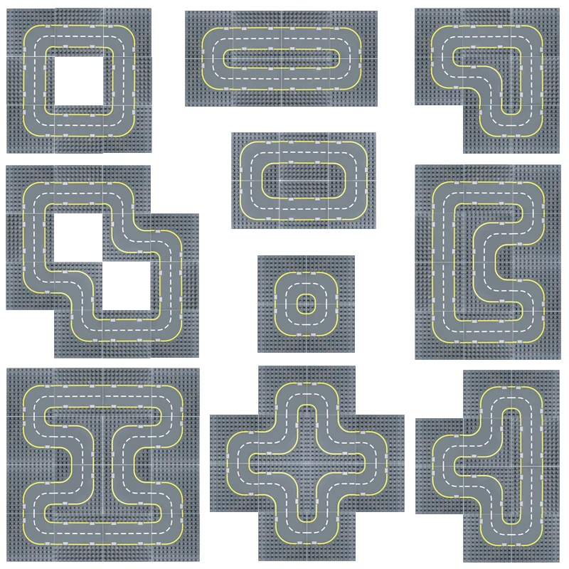 Большие плиты базы городских дорог и улиц для строительных блоков DIY, аксессуары для игрушек, подарок для детей.