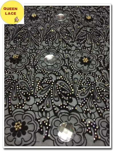 Низкая цена фиолетовый цвет полиэстер Нигерия тюль кружевная ткань французская