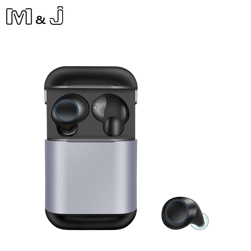 Серебристый M& J Bluetooth 5,0 наушники настоящие беспроводные наушники TWS спортивные стерео наушники IPX5 водонепроницаемые наушники для Xiaomi - Цвет: Серебристый