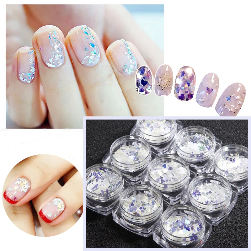 2g ультратонкий лазер для ногтей с синими блестками искусство яркие блестящие