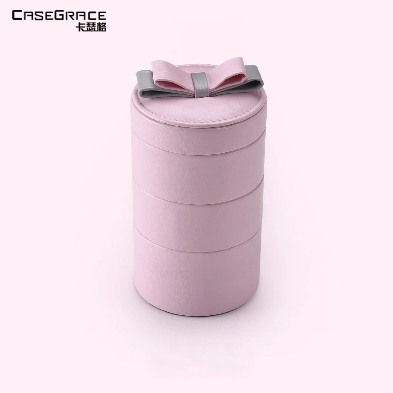 Чехол для Драгоценностей из искусственной кожи с бантом карамельного цвета