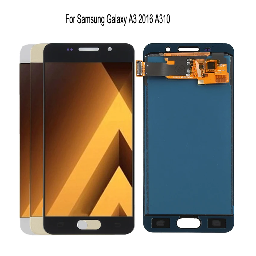 Оригинальный AMOLED для SAMSUNG Galaxy A3 2016 ЖК дисплей сенсорный экран A310 A310F SM дигитайзер