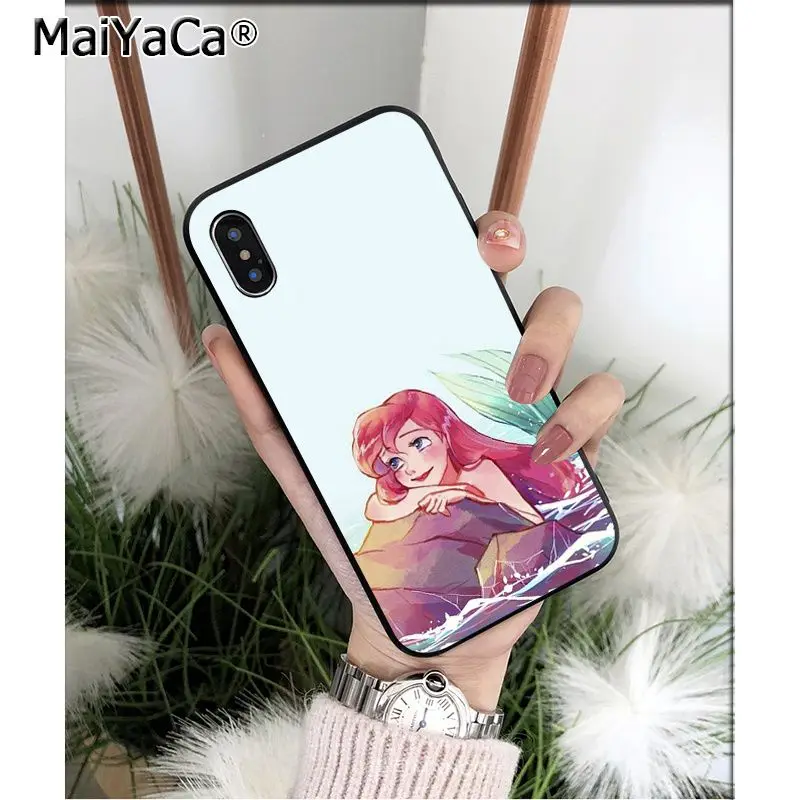 MaiYaCa Ариэль Русалочка Принцесса Силиконовый ТПУ мягкий черный чехол для телефона