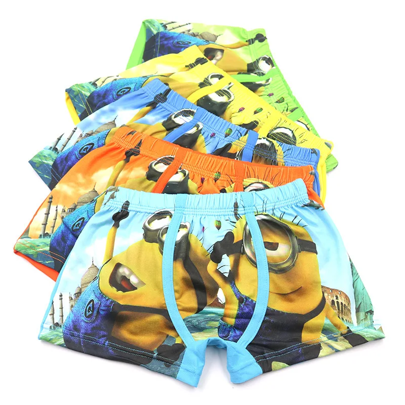 5 шт./лот нижнее белье для мальчиков с героями мультфильмов мягкие дышащие