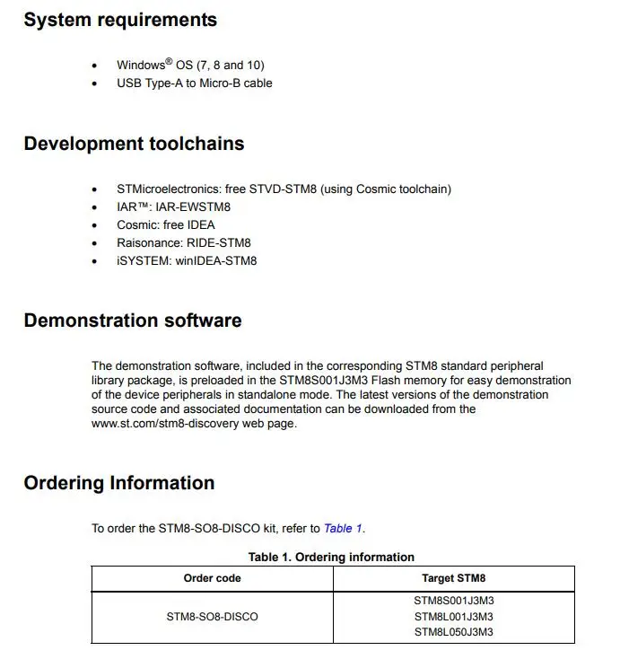 1 шт. x STM8-SO8-DISCO набор для обнаружения макетная плата с STM8L001J3, STM8L050J3, STM8S001J3 MCUs