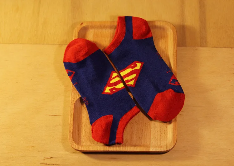 superman-1 15 стилей, Coartoon носки с Бэтменом, Wonder Woman, Зеленый Фонарь, Suerpan, Джокер, короткие носки для женщин и мужчин, повседневные носки - Цвет: superman-1