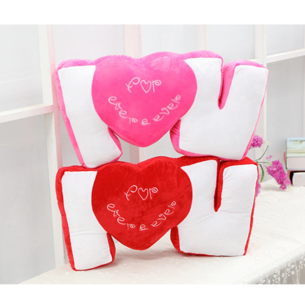 Love Heart Cushion Pillow Red Back Support Valentine'S Day Gift Plush Throw | Дом и сад