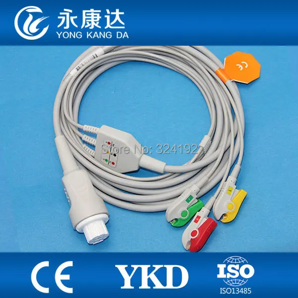 ECG кабель цельный серии терпеливый для Datex с IEC 3LD клип 10pin |cable ecg|cable forcable iec |