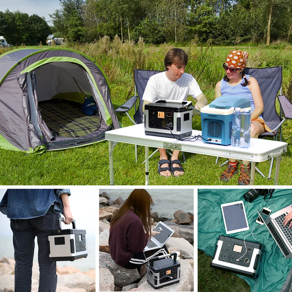 Suaoki G500 Portable Power Station 500Wh 300W AC/DC 12V Portable Rechargeable Solar Generator Jump Starter Outdoor Camping
