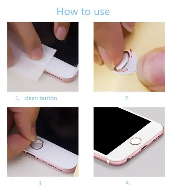 Милый мультфильм Touch ID Главная Кнопка Стикеры для Iphone 5 5s SE 6 S 7 8 плюс iPad Air 2 мини