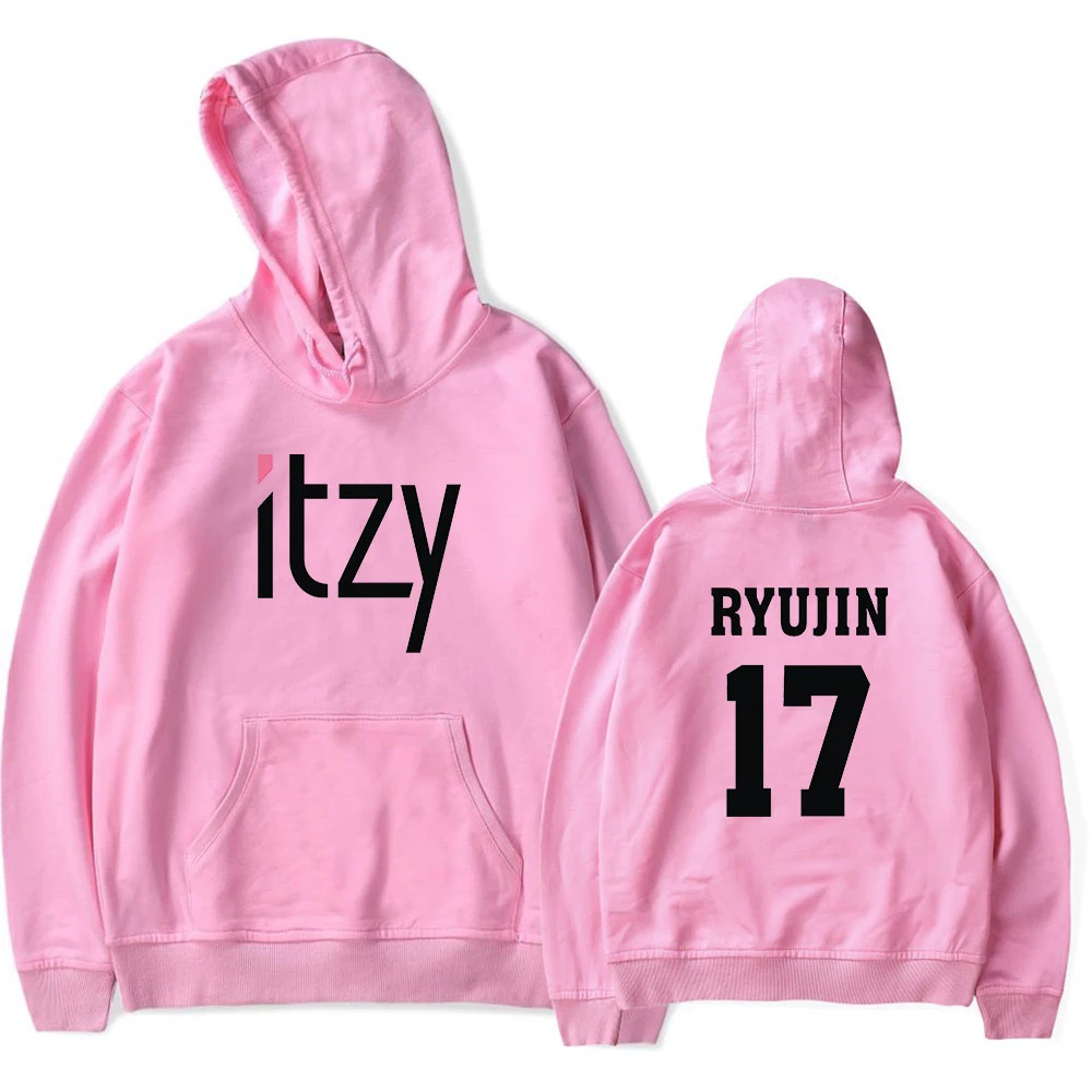 Лидер продаж толстовки с принтом ITZY розовый свитшот для мужчин и женщин Harajuku