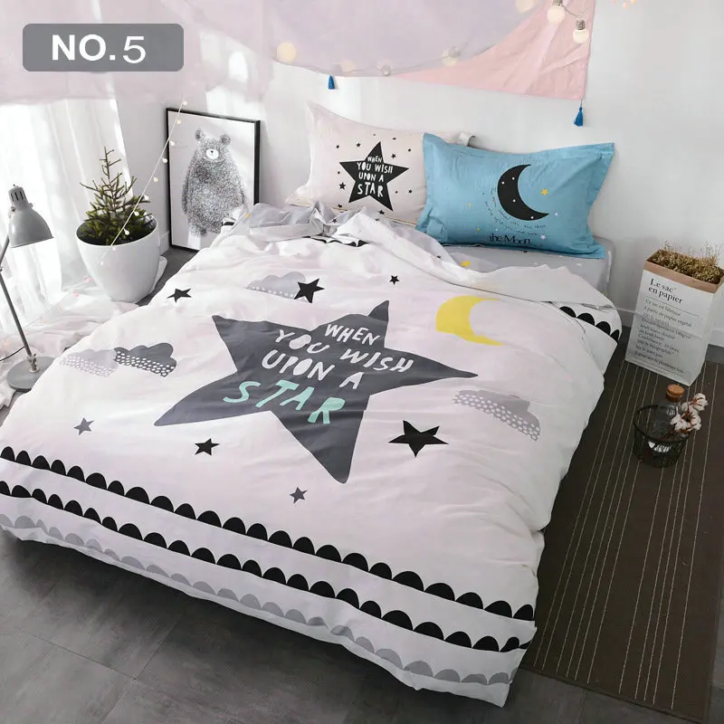 Оптовая продажа! Экологичный Комплект постельного белья из 4 предметов с принтом