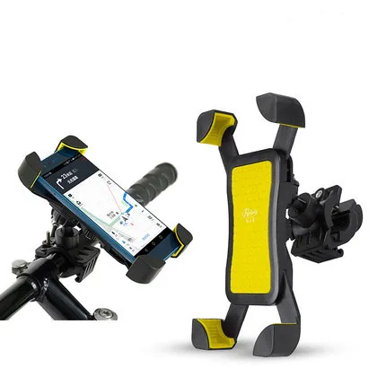 yellow handle Держатель телефона для электрического мотоцикла, смартфона, gps, поддержка телефона, скутера, ручка, зеркало, ударопрочный кронштейн - Название цвета: yellow handle