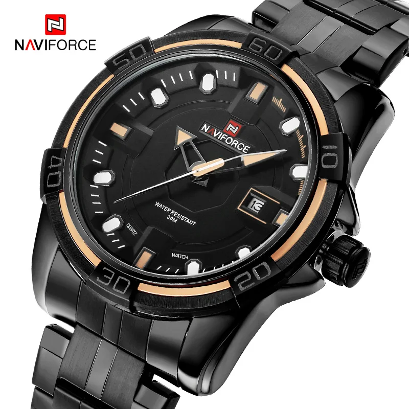 Yellow Naviforce Для мужчин спортивные Наручные часы Военная Униформа кварцевые часы Элитный бренд Водонепроницаемый Часы из нержавейки Для мужчин Relogio Masculino - Цвет: Yellow