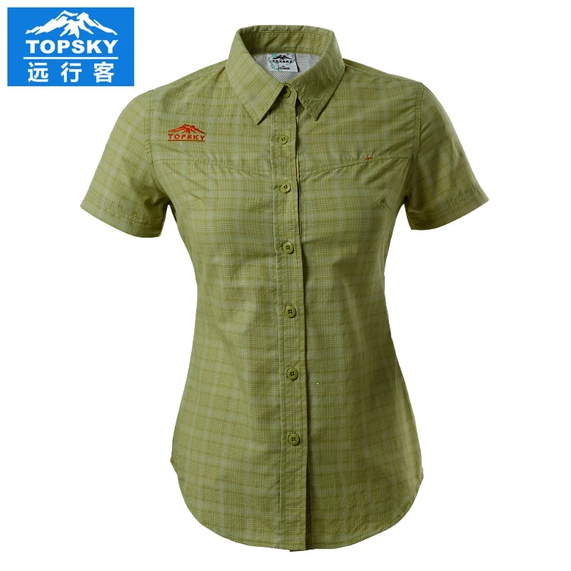 Topsky quick-drying breathable short sleeve lapel running T shirts coolmax slim cut women blouse chinlon hiking T-shirt camping | Спорт и