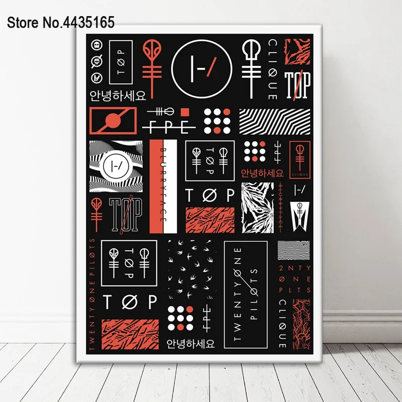 Синий Плакат Twenty One Pilots музыкальная группа плакаты и принты Холст Картина настенное искусство картина для комнаты украшение дома - Цвет: Синий