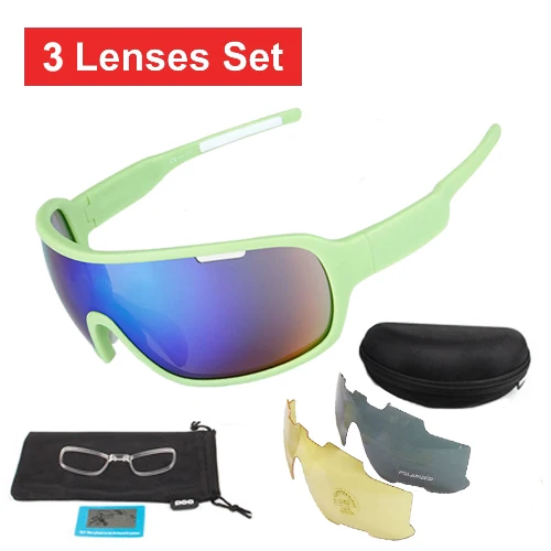 3 lens green NEWBOLER, 5 линз, солнцезащитные очки для велоспорта, поляризационные, мужские, женские, UV400, спортивные очки, очки для шоссейного велосипеда, gafas ciclismo, для велосипедных люнетов - Цвет: 3 lens green