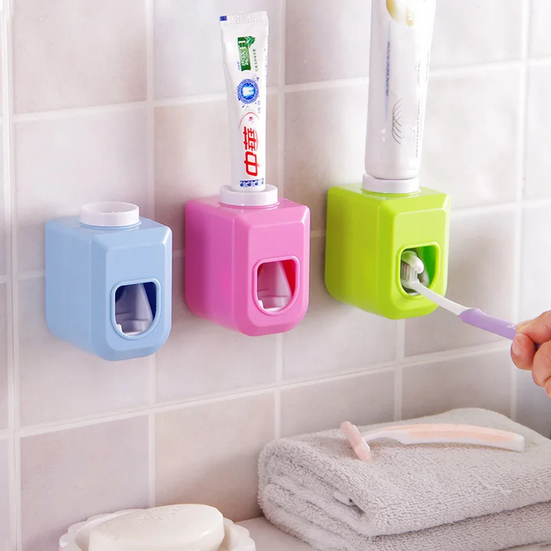 Adhensive Automatic Toothpaste Dispenser Toothbrush Holder bathroom Products toothbrush dispenser Bathroom Accessories Set | Дом и сад