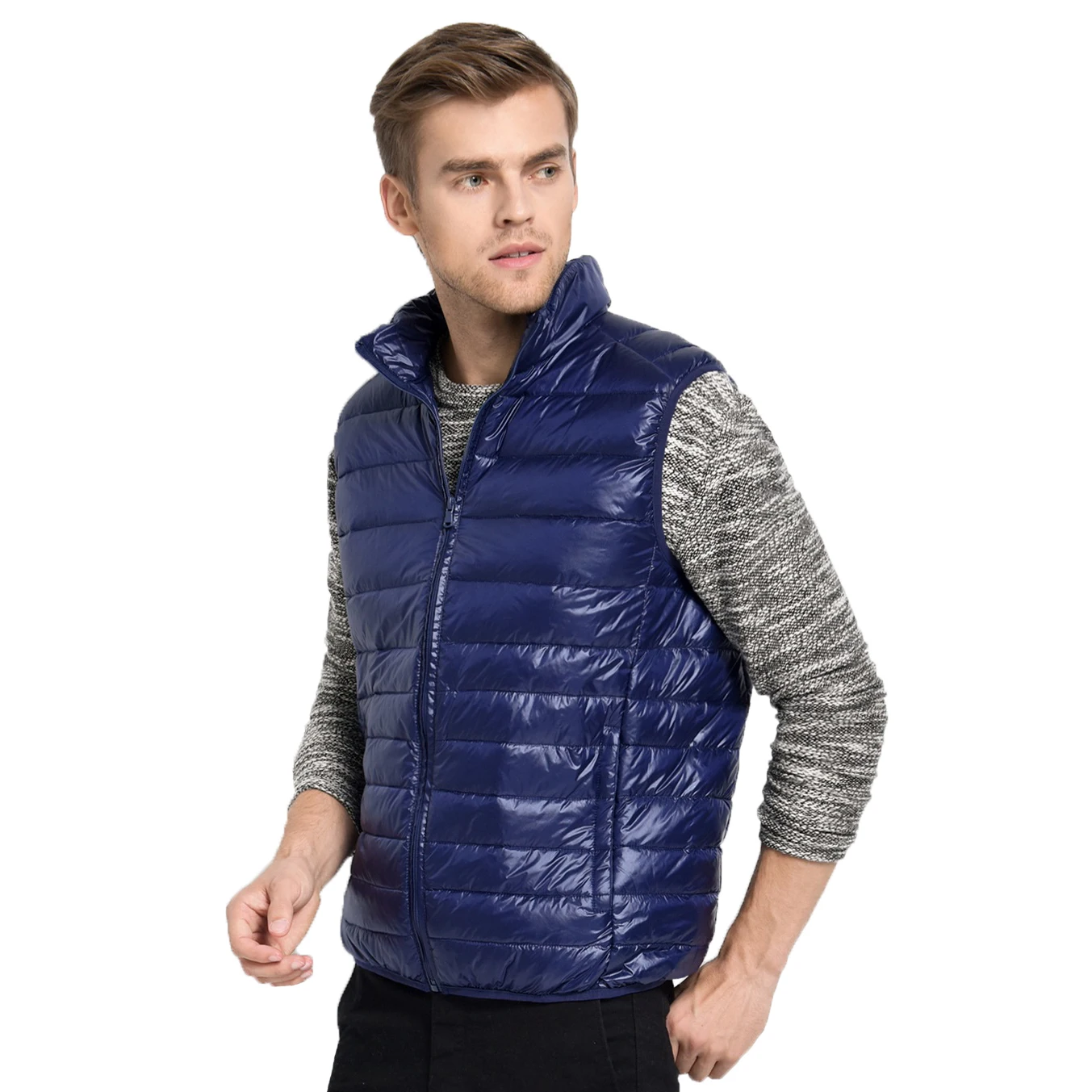 

ZOGAA 2021 Men Sleeveless Jacket Winter Ultralight White Duck Down Vest Male Slim Vest Men's Clothes Windproof Warm Waistcoat