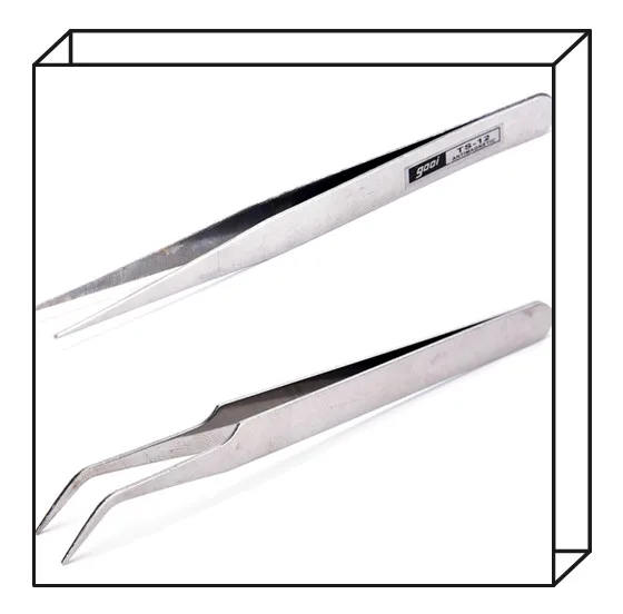 2 шт./компл. Пинцет из нержавеющей стали пинцет с прямой головкой и налокотником