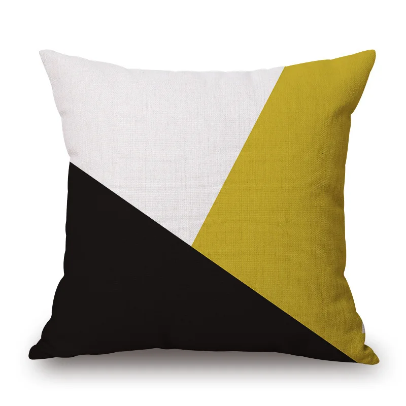Nordic Geometric Style Linen Cotton Pillow Cover Black White Cushion Home Decorative Case Sofa | Дом и сад