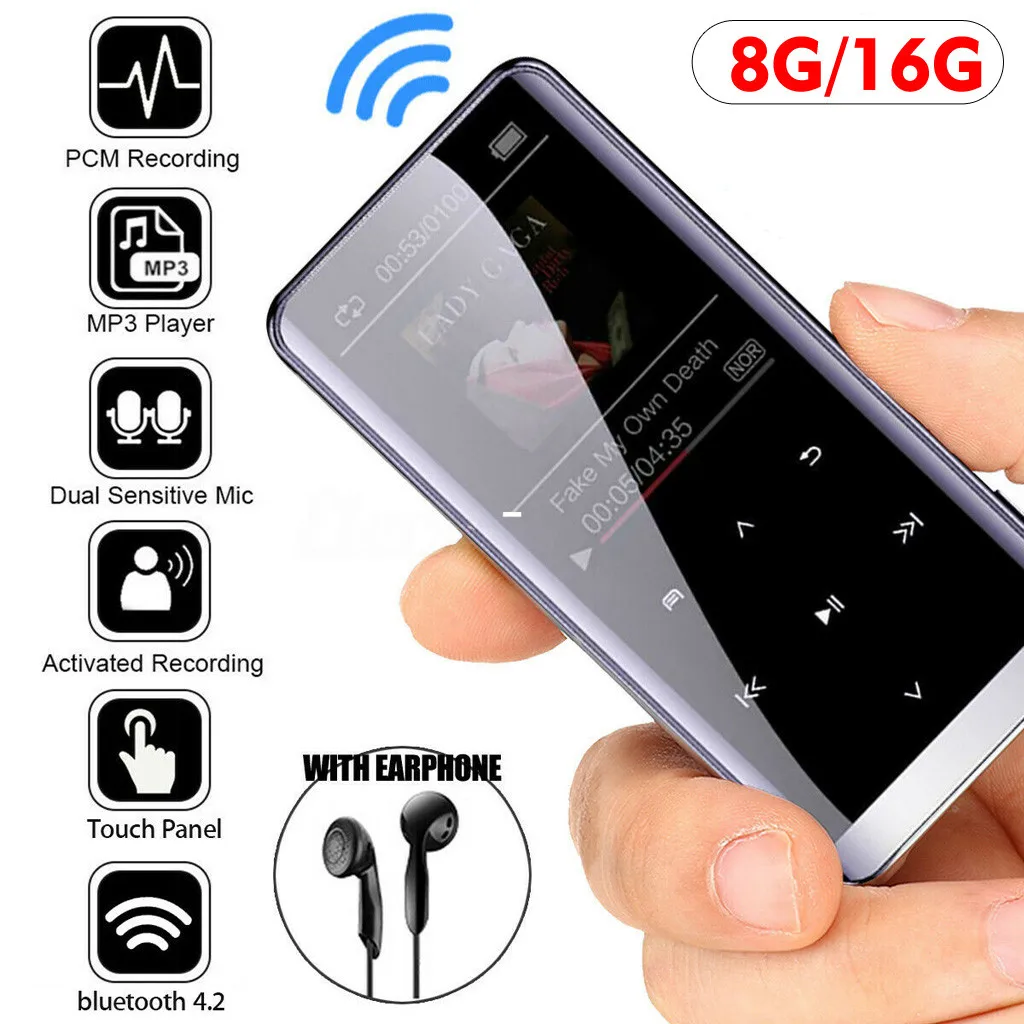 Mp4 плеер с bluetooth спортивный mp3 MP4 музыкальный динамиком портативный mp 4 media тонкий