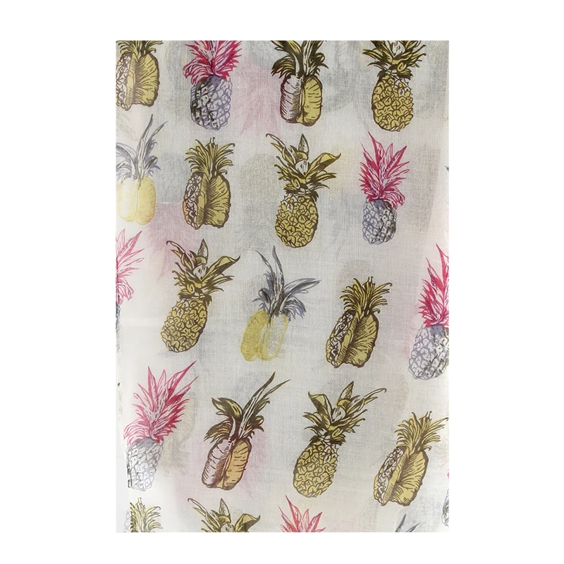 Winfox 2018 новый модный бежевый белый желтый ананас с фруктовым принтом бандана шарф