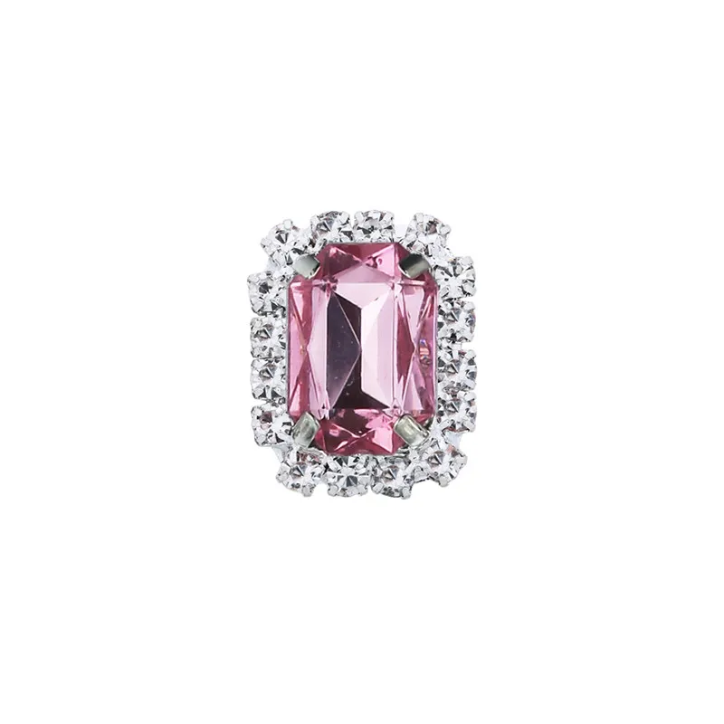 10 light pink 19*15 мм акриловые прямоугольные Стразы с плоским основанием 10 шт./лот(BTN-5673 - Цвет: 10 light pink