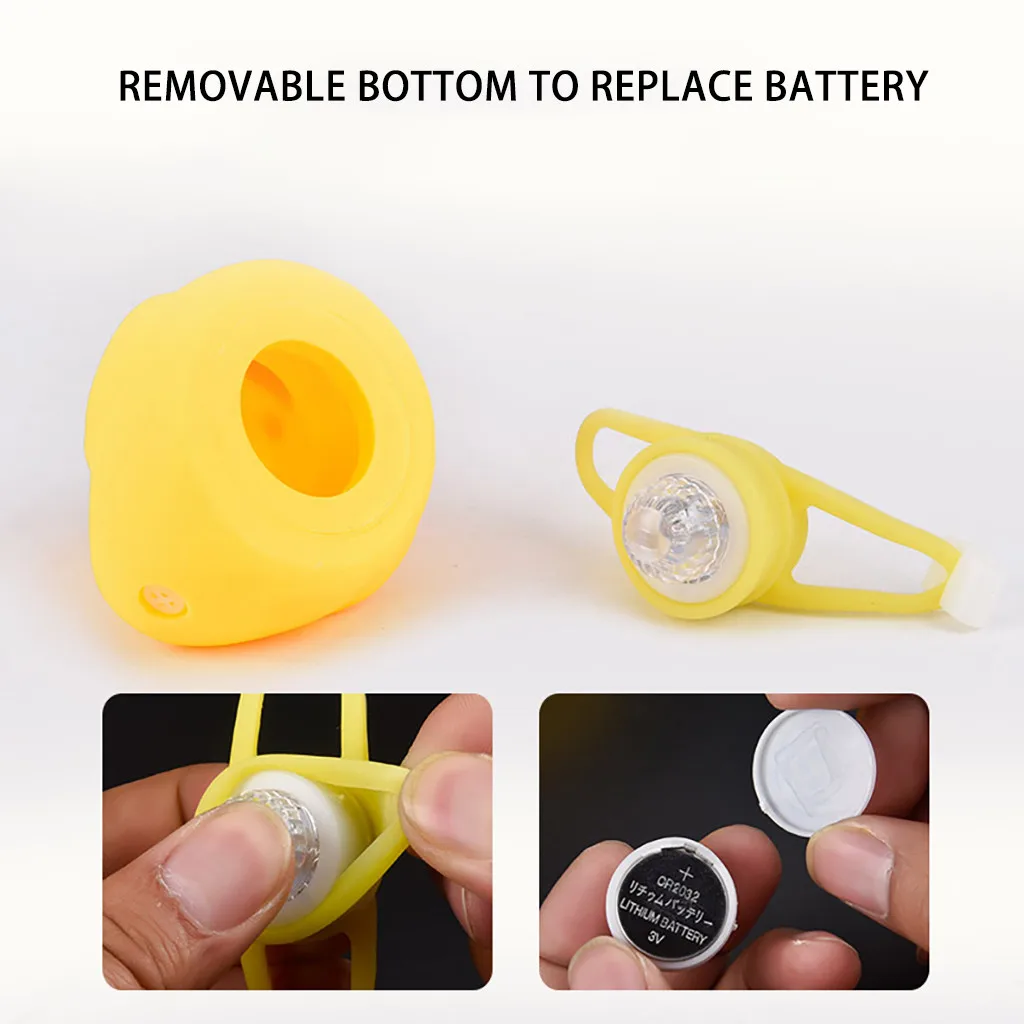 1pc Cartoon Yellow Silica Little Duck Helmet Head Bicycle Light Shining Mountain Bike Handlebar Bell Accessories | Спорт и
