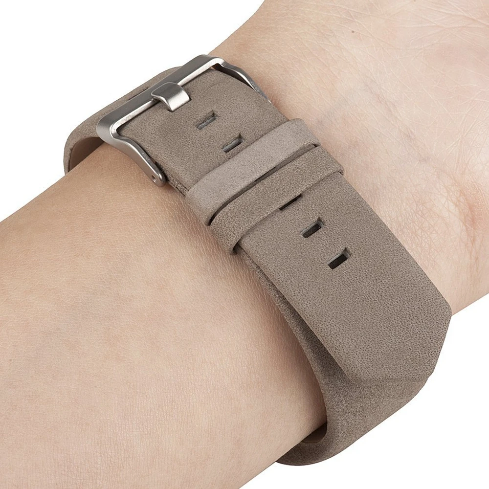 Сменный фитнес браслет Fitbit Charge 2 кожаный ремешок с пряжкой из нержавеющей стали