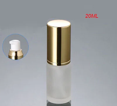 20ml frosted glass gold press pump bottle with cap 20 ml frost lotion lid | Красота и здоровье