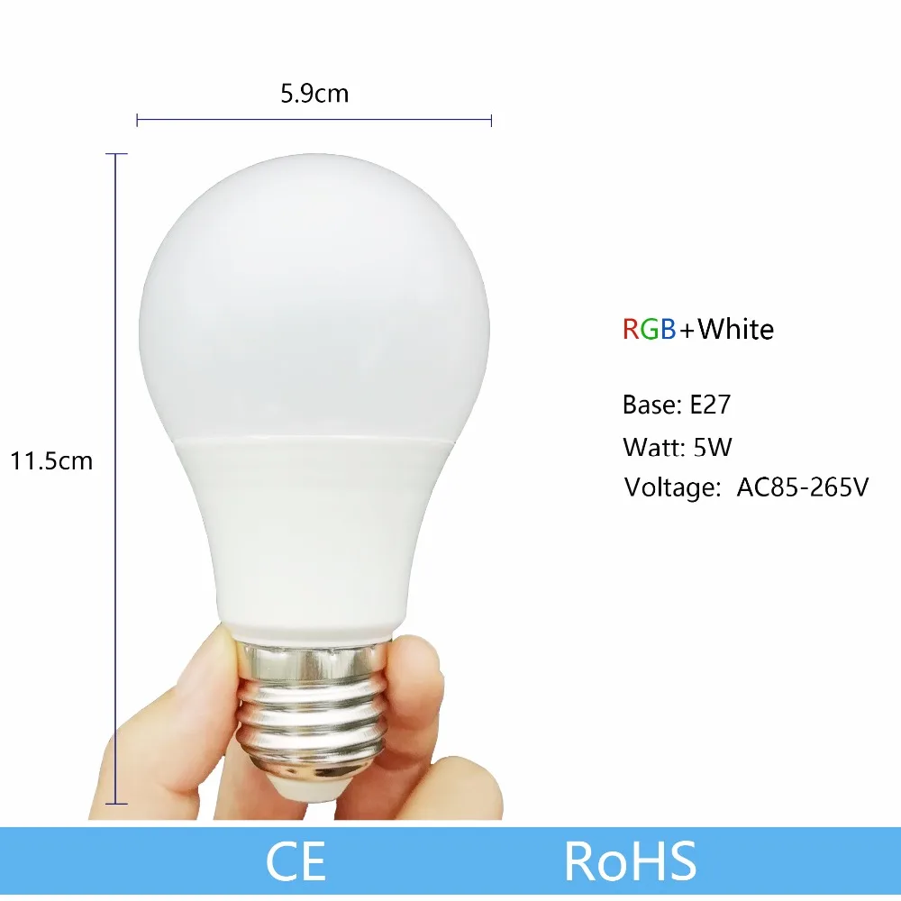 RGBW светодиодный светильник лампа 3W 5W 10W E27 110V 220V Дистанционное 16 Цвета Diming ночной