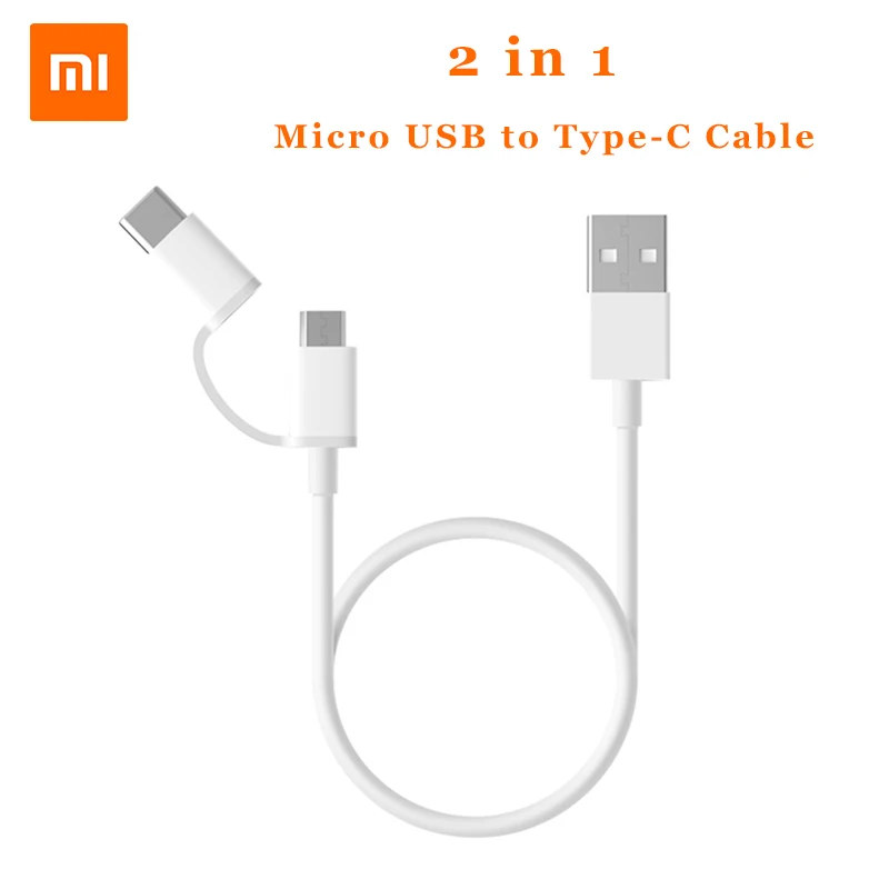 Оригинальный кабель Micro USB Xiaomi 2 в 1 для быстрой зарядки и синхронизации данных Type C