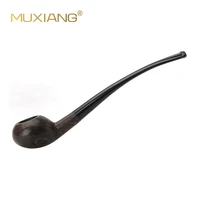 ru muxiang 10 smoking tools kit handmade long type wooden smoking pipe with 3mm filter bent taper stem tobacco pipe aj0010
