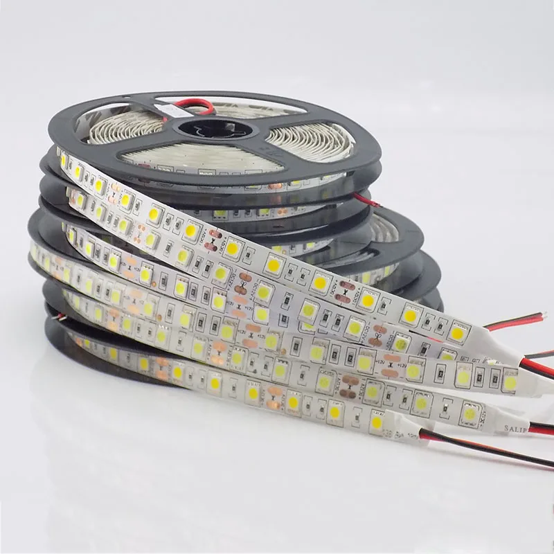 5 м RGB Светодиодная лента 12 В SMD 5050 без водонепроницаемого Led света полоса Теплый