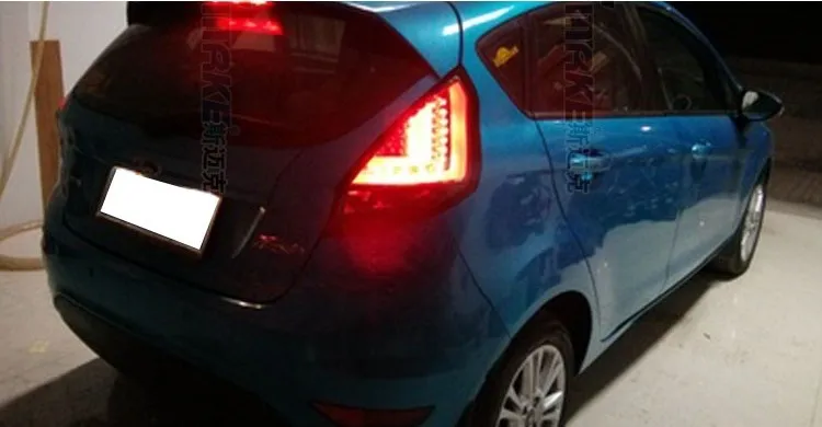 Автомобильный Стайлинг задние фонари для Ford Fiesta 2009-2013 светодиодный задний фонарь задний багажная лампа крышка drl+ сигнал+ тормоз+ обратный