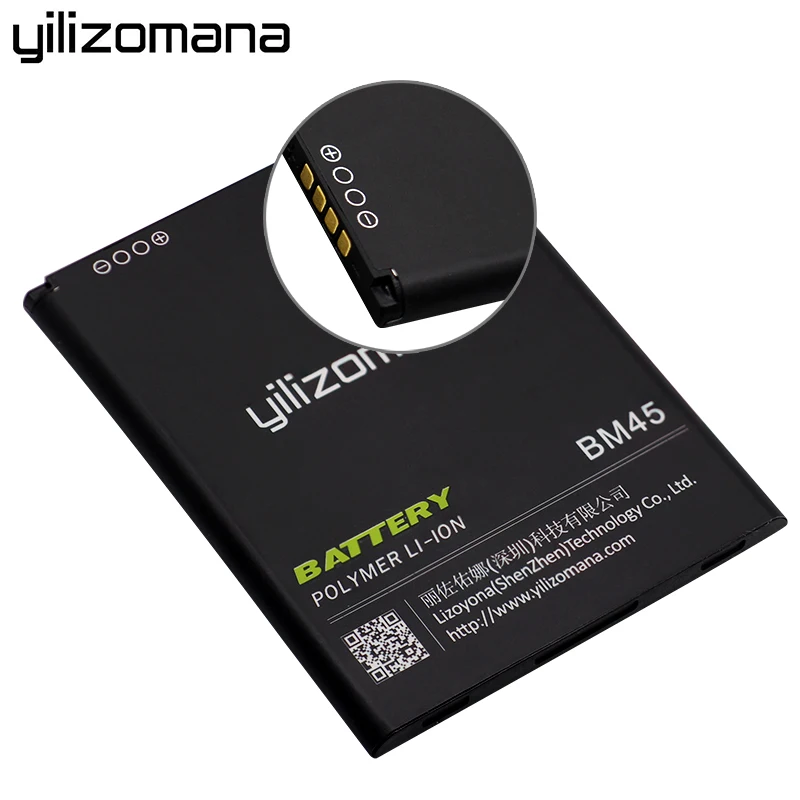 

YILIZOMANA Li-ion Battery BM45 For Xiaomi RedMi Note 2 Bateria Hongmi Red Rice Note2 3020mAh Replacement Batteries