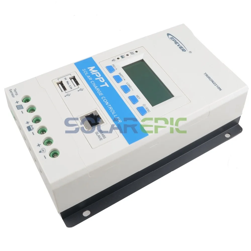 20A Epever TRIRON серия модульный MPPT Контроллер заряда 12 В/24 В TRIRON2210N 100 в PV вход солнечный