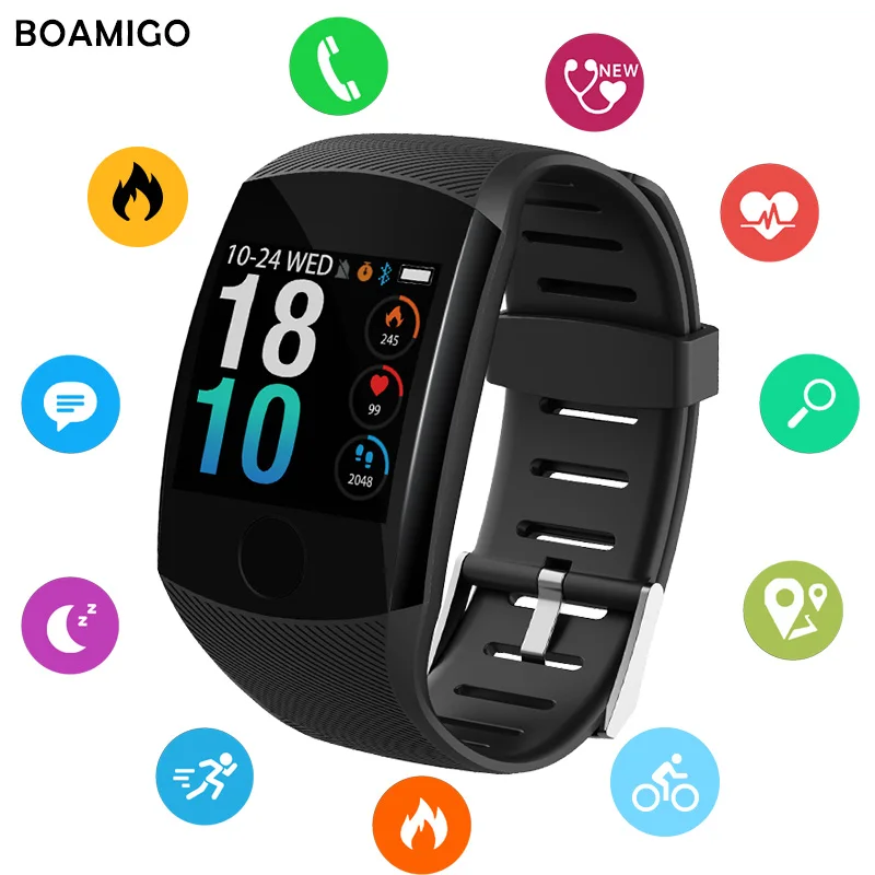

Bluetooth Smart Watches BOAMIGO Brand Bracelet Wristband Heart Rate Sleep Monitoring For IOS Android Phone Sport Fitness Watch