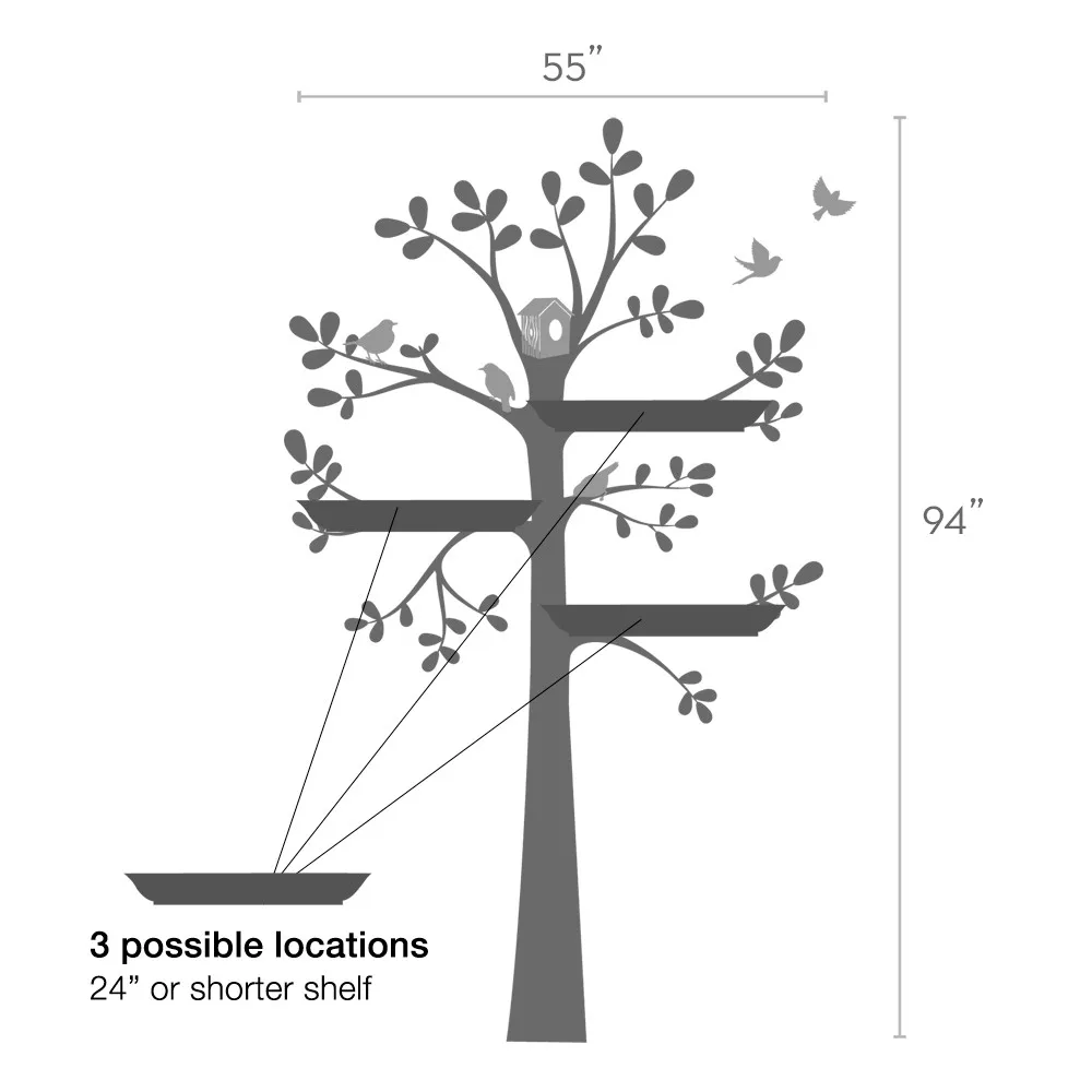 Наклейка на стену с рисунком совы птиц дерева для детской комнаты принцессы