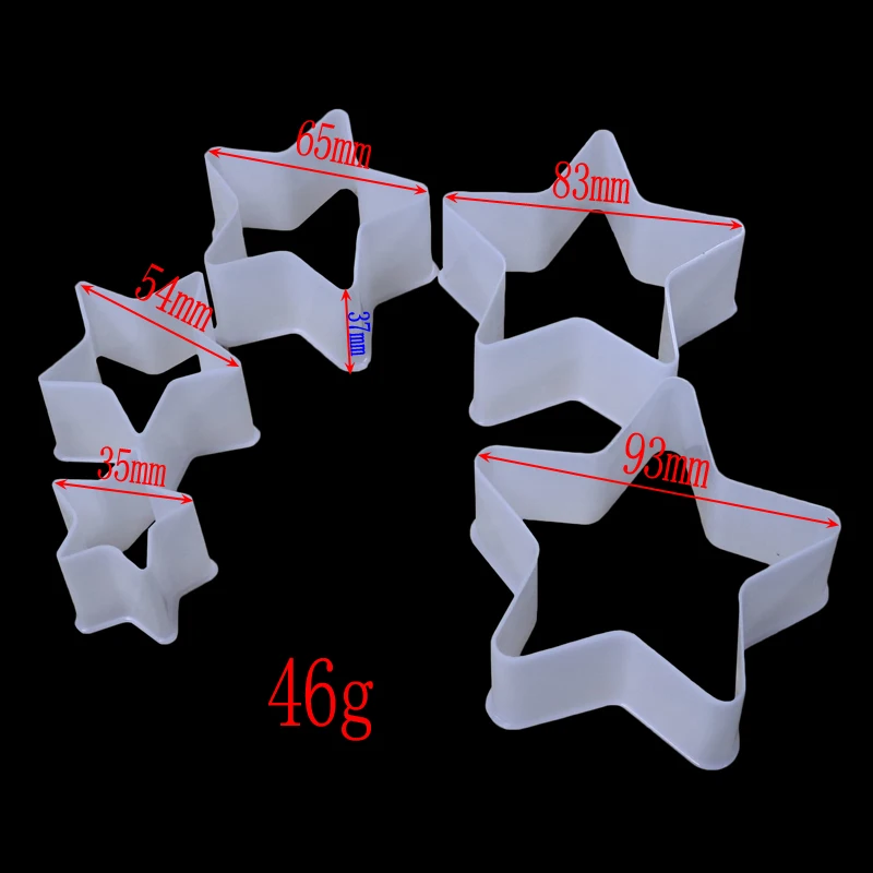 5 шт./компл. пластиковые формы для торта в форме звезд резак печенья Штамп