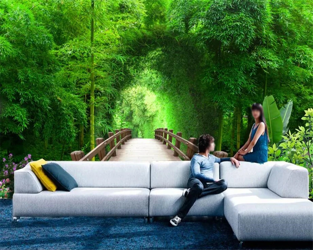 3d обои на заказ свежие бамбуковые 3D ТВ фон стена papel де parede para quarto de | Обустройство