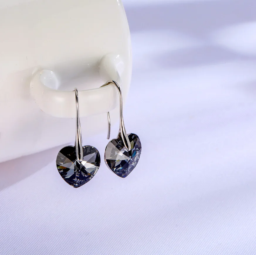 Серьги с кристаллами BAFFIN 2 пар/лот серьги в форме сердца элементами SWAROVSKI висячие