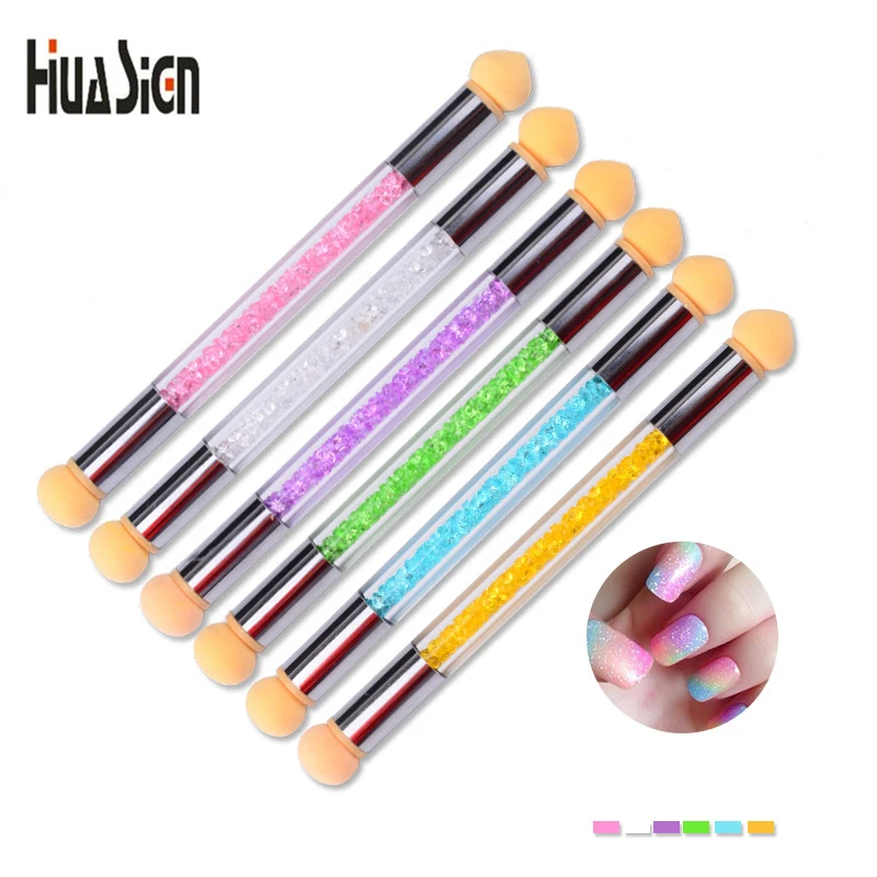 1 шт. Новые поступления световая терапия цветущие градиент Губка Ручка Маникюр