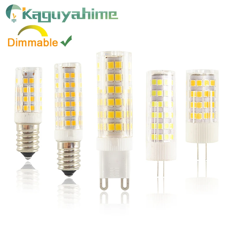 Kaguyahime затемнения светодиодный G4 G9 E14 лампа керамические лампочки DC 12V AC 220V 3W 6W 9W COB G9 светодиодный G4 для сменная галогенн