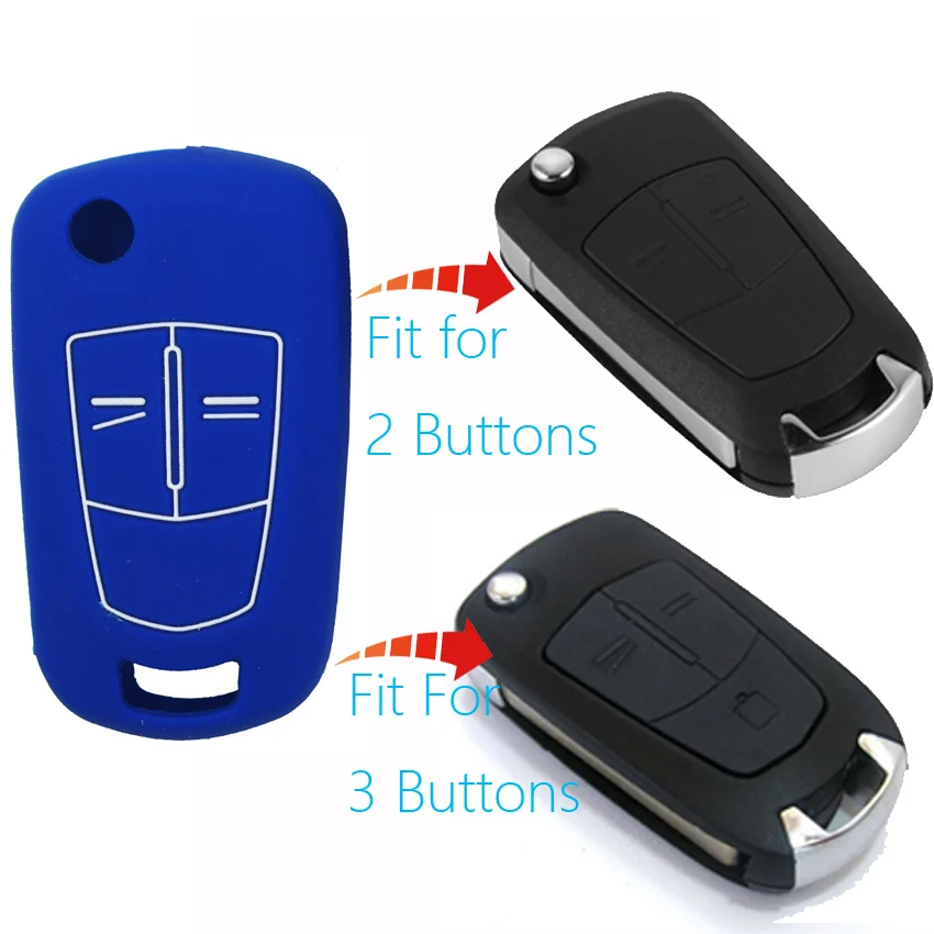 Силиконовый чехол книжка с 2 или 3 кнопками для автомобильного ключа Vauxhall Opel Corsa D