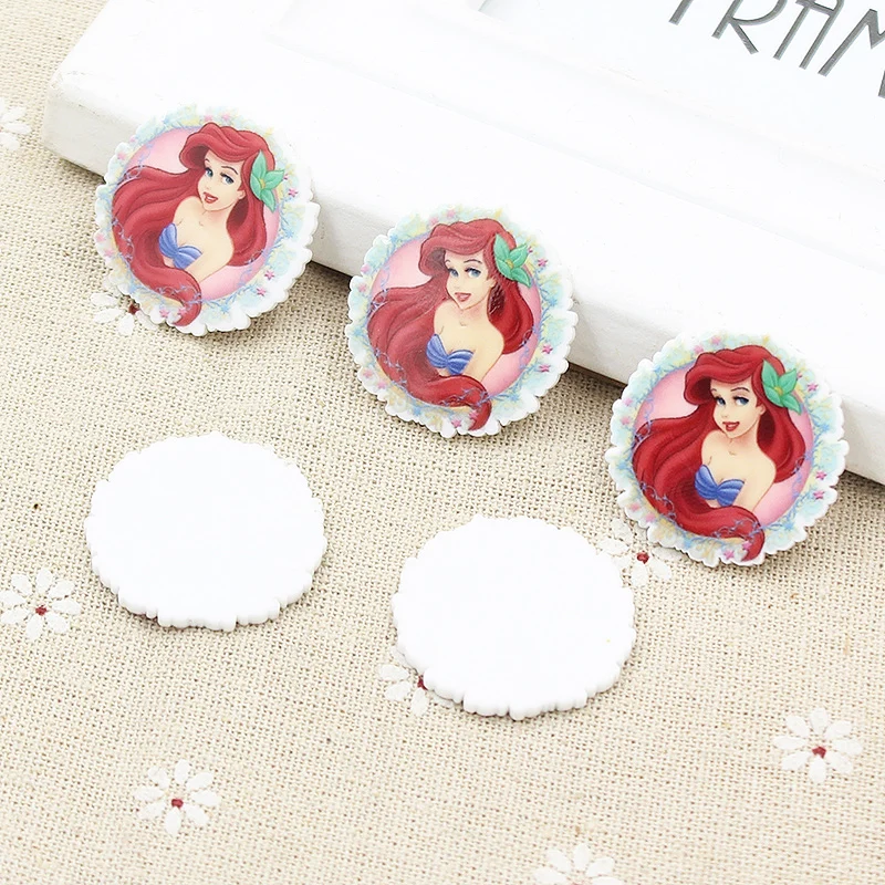 Kawaii Мультфильм плоское заднее украшение из смолы маленькая Русалочка Ариэль