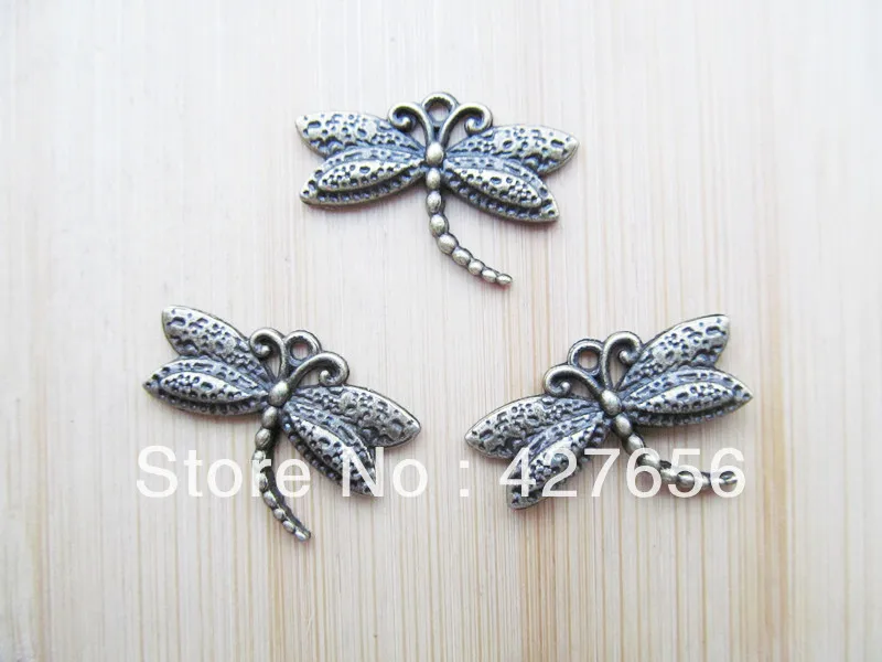 20 шт античный серебряный тон/с бронзовой филигранью под старину Стрекоза