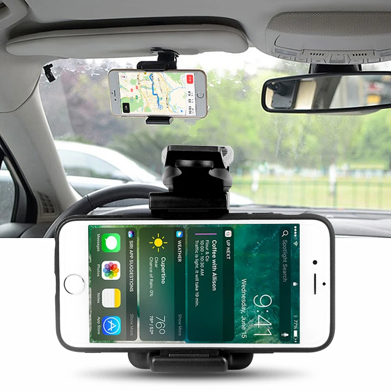 Автомобиль козырек от солнца сотовый телефон монтажный зажим 360 для iPhone 7 8 X плюс